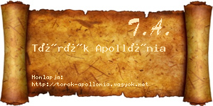 Török Apollónia névjegykártya